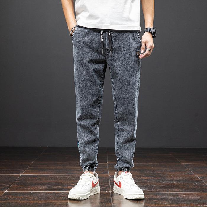 Jeans elásticos sueltos casuales de moda para hombre