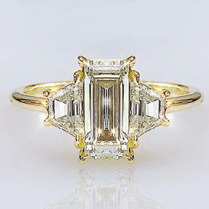 European & American Square Zircon Wedding Ring