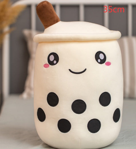 Juguete de taza de té Boba de felpa suave, bonito diseño de bebida de frutas, almohada de té de burbujas para niños