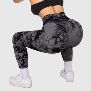 Leggings mit Batik-Aufdruck für Damen für Yoga, Fitness, Laufen und Training im Fitnessstudio
