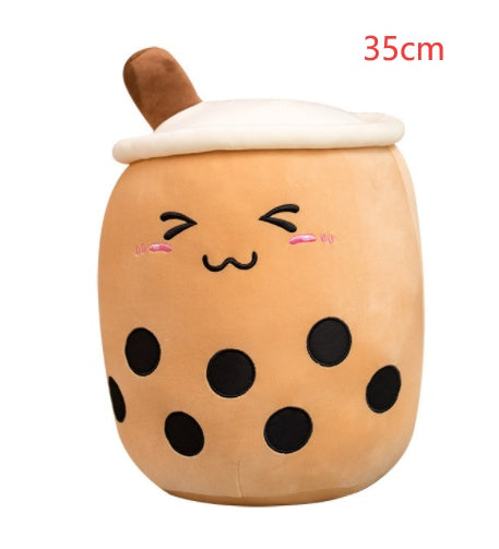 Soft Plush Boba Tea Cup Toy - Cute Fruit Drink Design, Bubble Tea Pillow for Kids