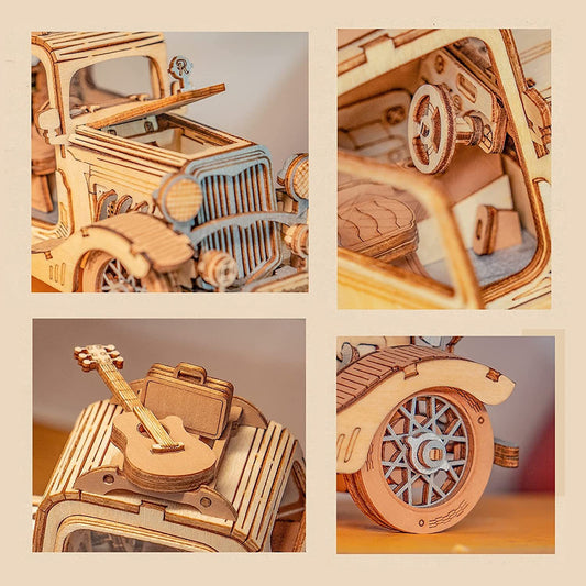 Robotime Rolife Vintage Auto Modell 3D Holz Puzzle Spielzeug Für Chilidren Kinder