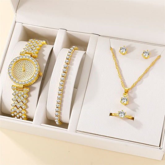 Set de regalo de 5 piezas con reloj de mujer