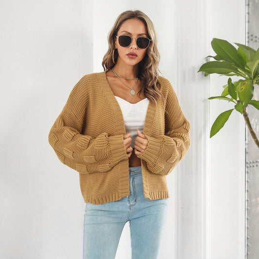 Strickjacke mit weiten Ärmeln für Damen