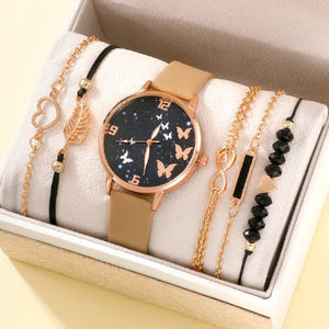 Set de regalo de relojes de mujer con accesorios.