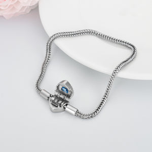 925 Sterling Silver Heart Bead Charm Net Chain for Bracelet