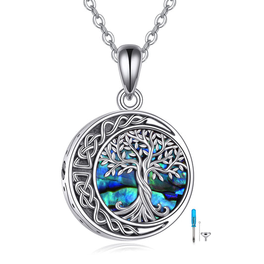 Sterling Silver Tree of Life Urn Necklace: Memory Jewelry