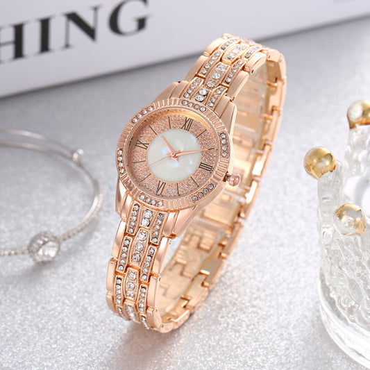 Rhinestone-Embellished Ladies' Quartz Watch