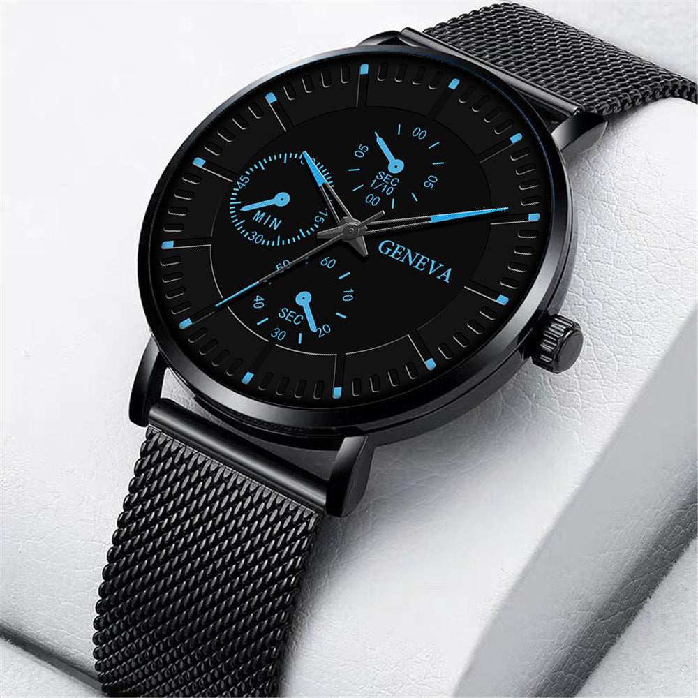 Korean Fashionable Men's Watch with Metal Mesh Strap