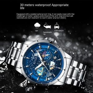 Men's 'Star Sea' Quartz Watch, Multifunction, Luminous, Waterproof