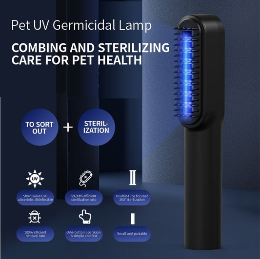 Peine para mascotas, desodorante para perros y gatos, peine para matar bacterias, luz UV para detección de musgo para gatos, suministros para mascotas 