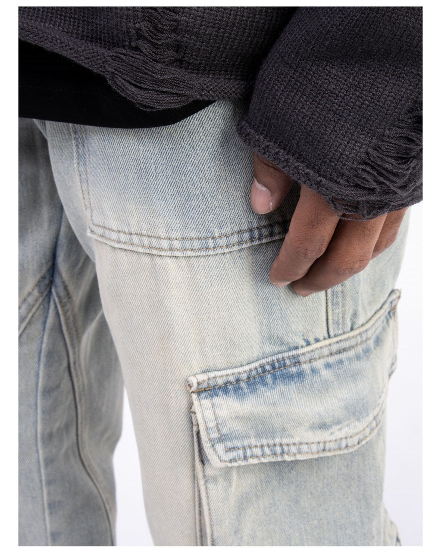 Men's Loose Jeans in Military Style