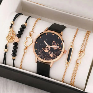 Set de regalo de relojes de mujer con accesorios.