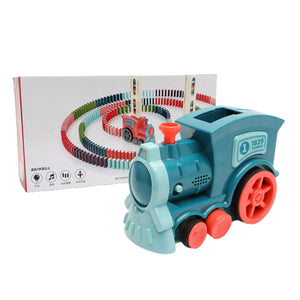 Domino-Eisenbahn-Set für Babys mit automatischer Auslösung und elektrischen Bausteinen