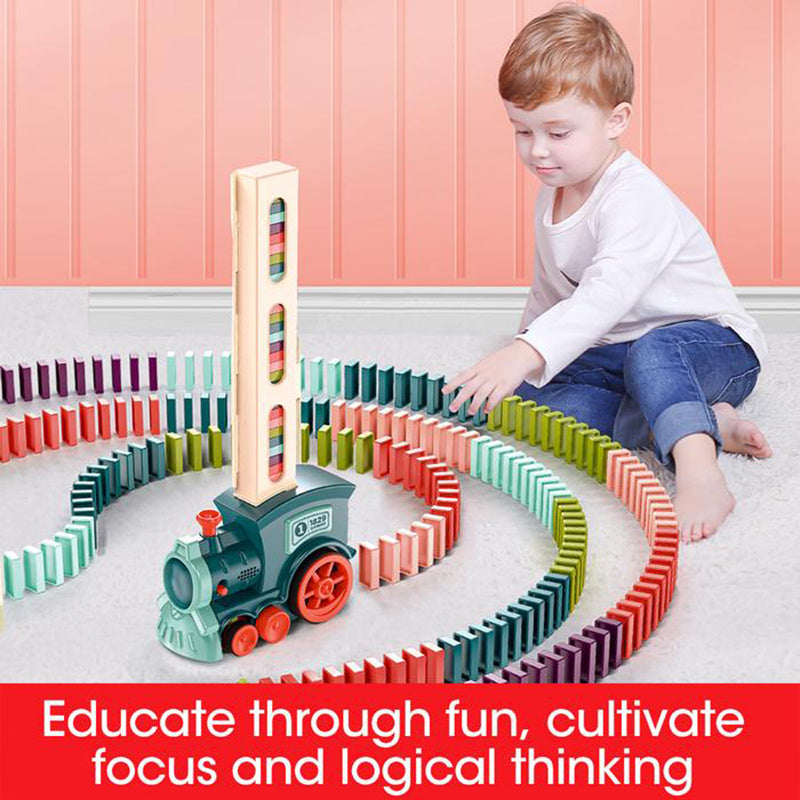 Domino Train Set for Babies with Automatic Release and Electric Building Blocks