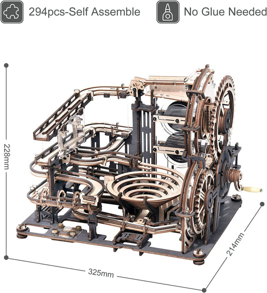 Robotime ROKR Marble Night City 3D-Puzzle aus Holz, Montage, Wasserrad-Modell, Spielzeug für Kinder, Kindergeburtstagsgeschenk