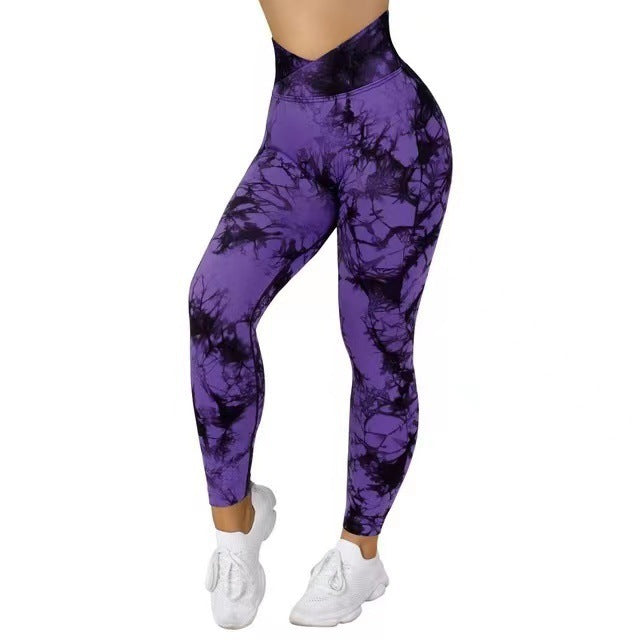 Women's 'Tie Dye' Printed Leggings for Yoga, Fitness, Running and Gym workouts