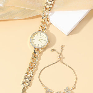 Women's Watch With Rhinestones And Chain Strap