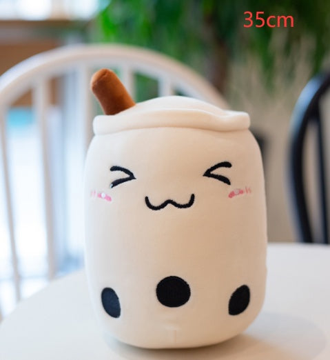 Soft Plush Boba Tea Cup Toy - Cute Fruit Drink Design, Bubble Tea Pillow for Kids