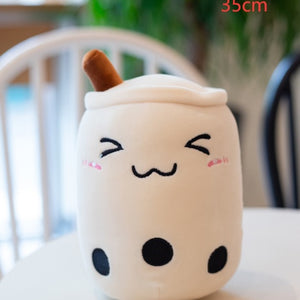 Soft Plush Boba Tea Cup Toy - Cute Fruit Drink Design, Bubble Tea Pillow for Kids