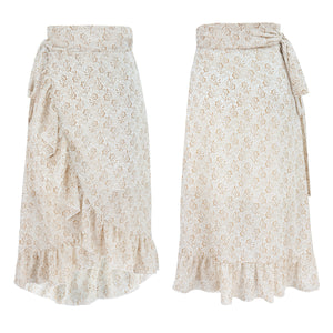 Women's Chiffon Skirt with floral print and slit - Summer Style