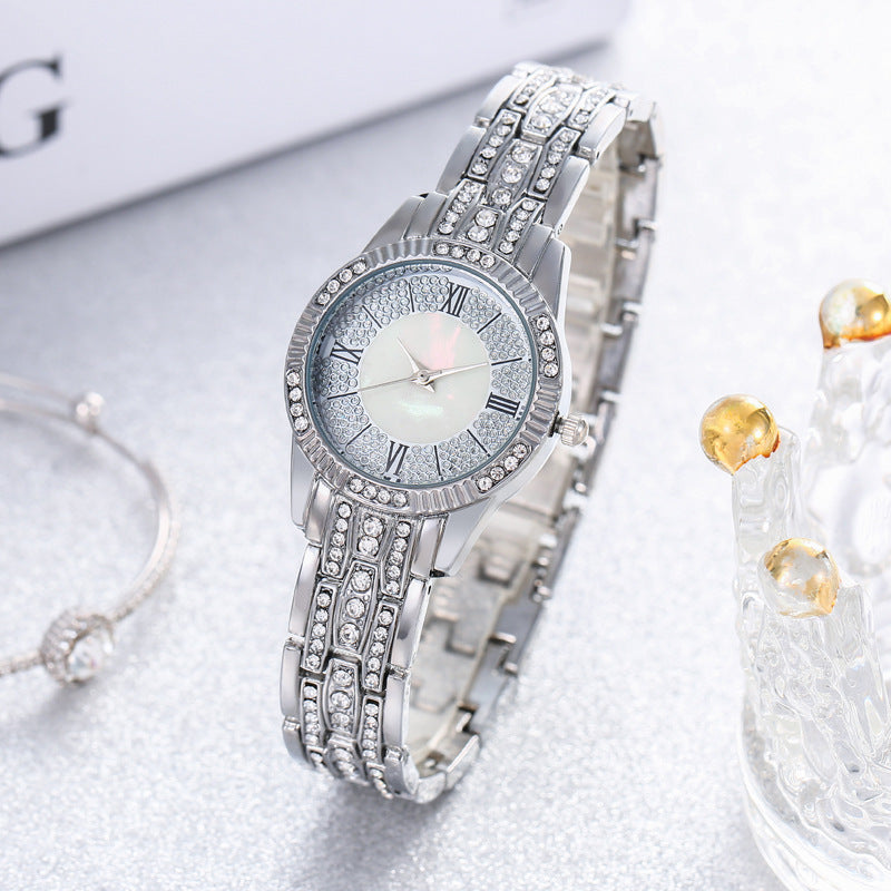 Rhinestone-Embellished Ladies' Quartz Watch