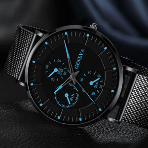 Korean Fashionable Men's Watch with Metal Mesh Strap