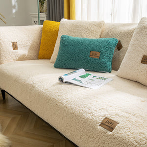 Modern Winter Lamb Wool Sofa Cover